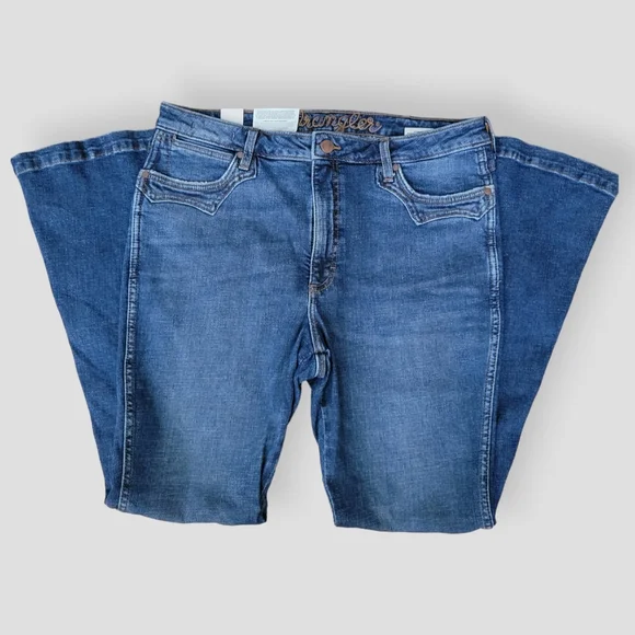 WRANGLER Wyetta Retro Super Bell High Waist Flare Denim Blue - Picture 4 of 16